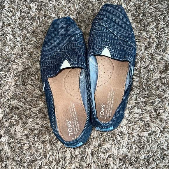 Toms Denim Canvas Slip Ons Size 7.5 - Picture 5 of 6